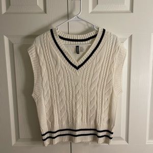 H&M black and white varsity / preppy style sweater vest